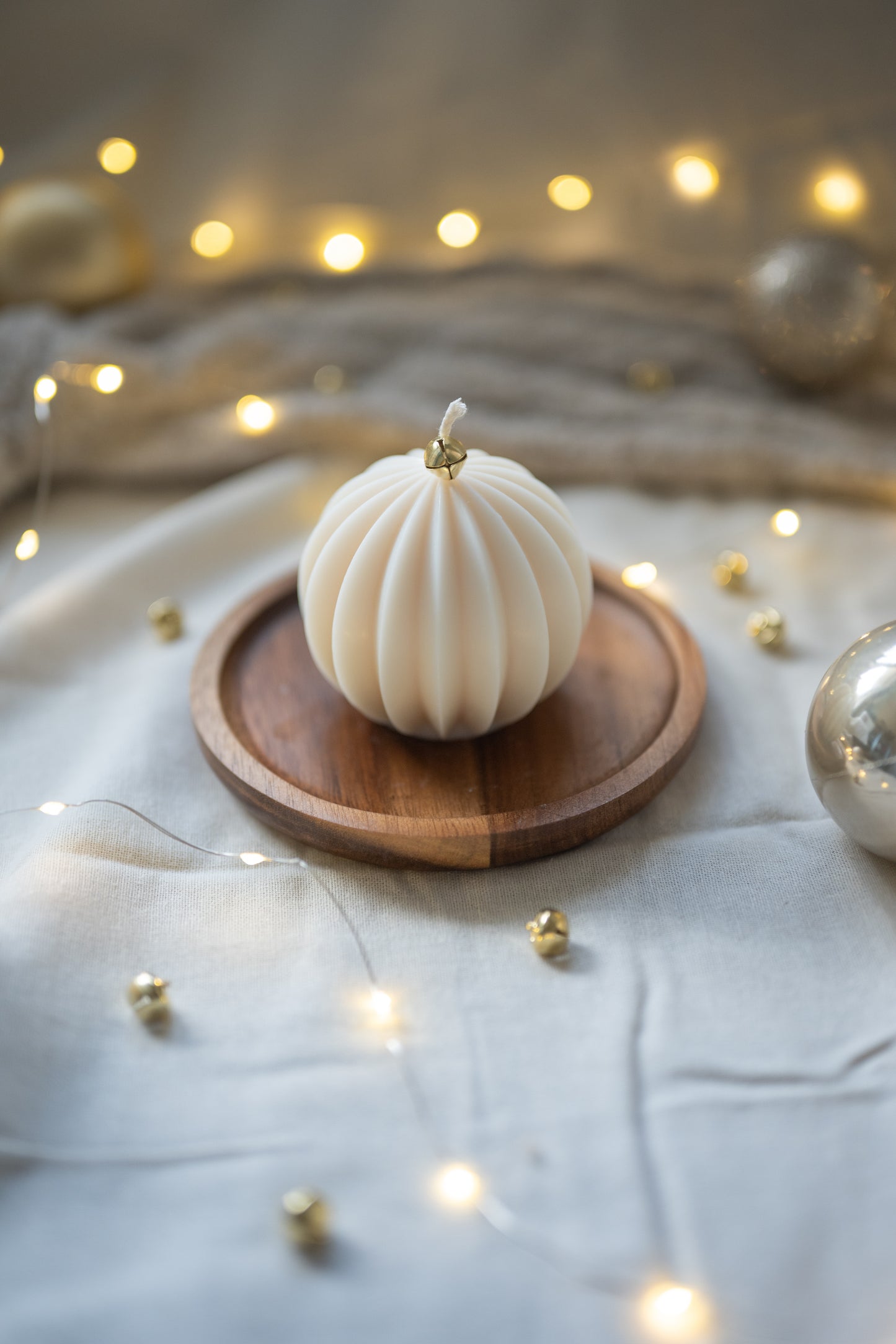 Kerstbal kaars Boule Elegante