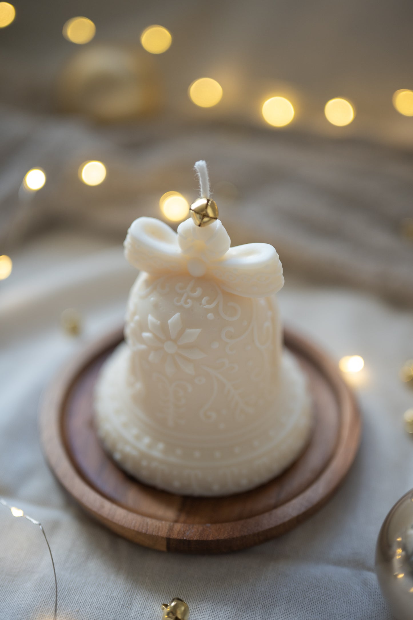 Kerstbel kaars bovenaanzicht