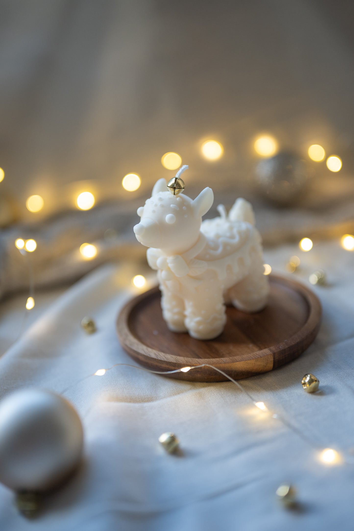 Kerst rendier kaars zijkant